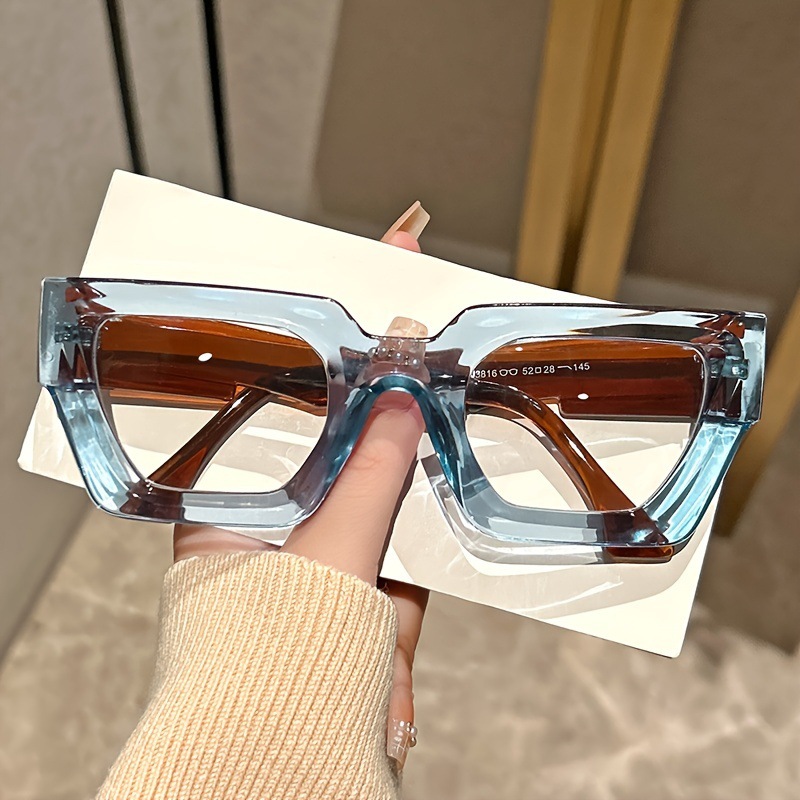 Gaming Glasses Blue - New Fashionable Thick Frame Square Glasses